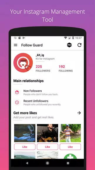 Unfollowers - Non Followers and Fans, Follow Guard screenshot 1
