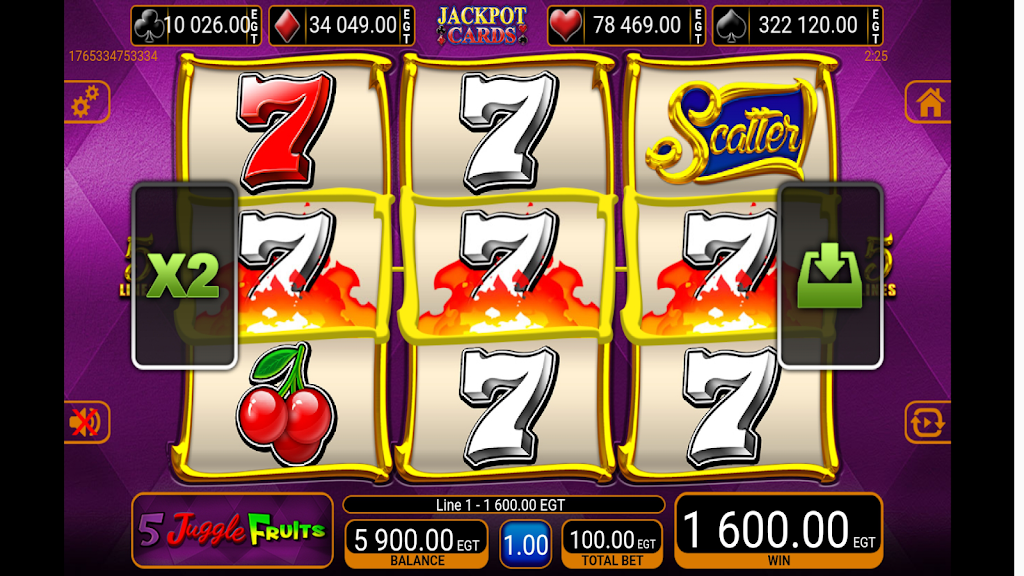 5 Juggle Fruits EGT Slot screenshot 4