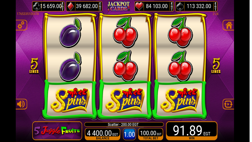 5 Juggle Fruits EGT Slot screenshot 1