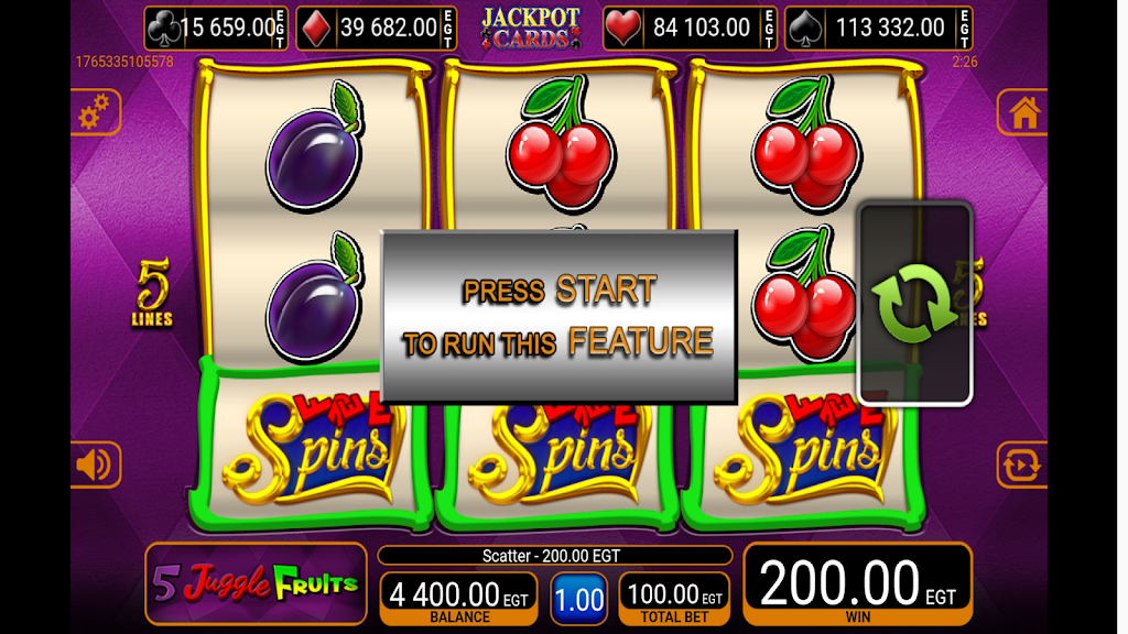 5 Juggle Fruits EGT Slot screenshot 2