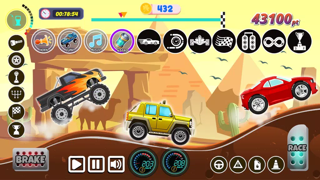 Kids Cars Hills Racing games screenshot 1