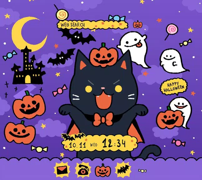 Black Halloween Cat Theme screenshot 1