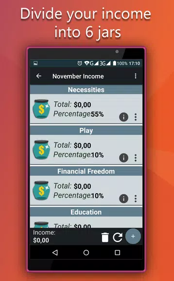 6 Jars Savings, Manage Money t screenshot 4