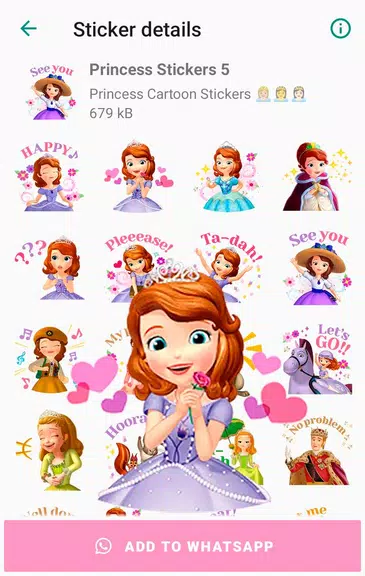 Princess Cartoon WAsticker screenshot 4