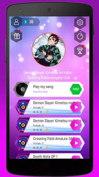 Kimetsu Demon Slayer Tiles Hop screenshot 1