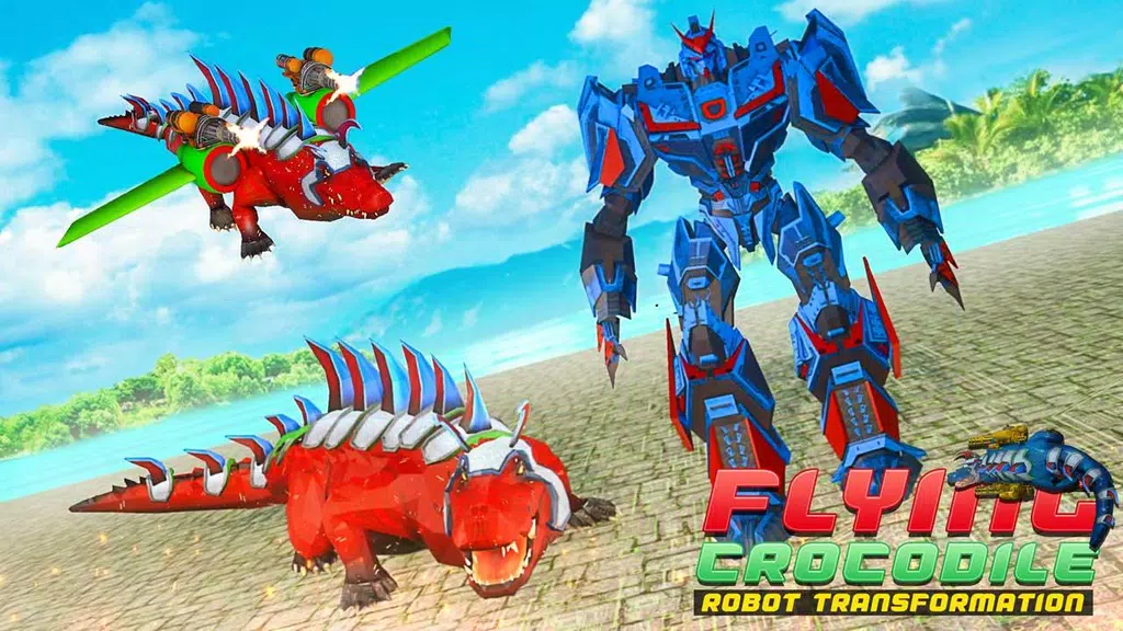 Flying Crocodile Robot Transformation Game screenshot 1