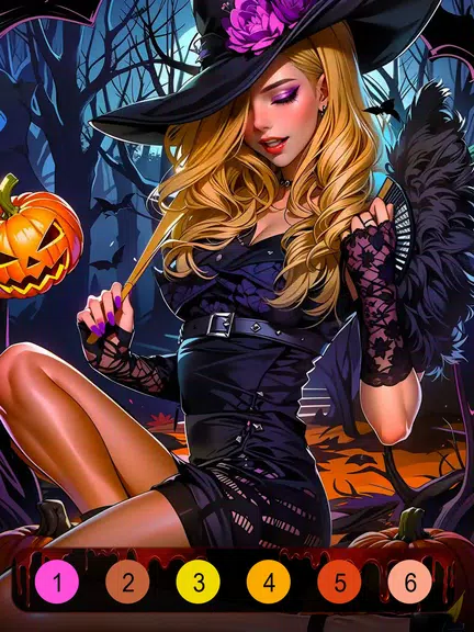 Halloween Witch Coloring Games screenshot 2