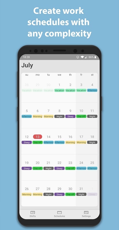 Simple Shift - work schedule screenshot 1