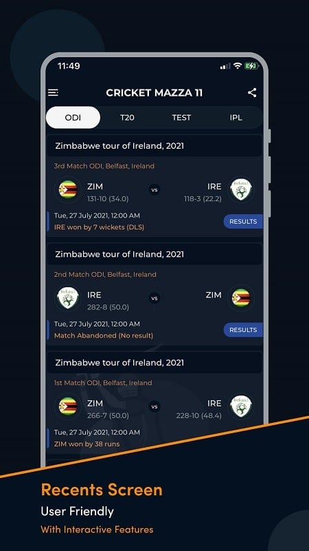 Cricket Mazza 11 Live Line screenshot 3